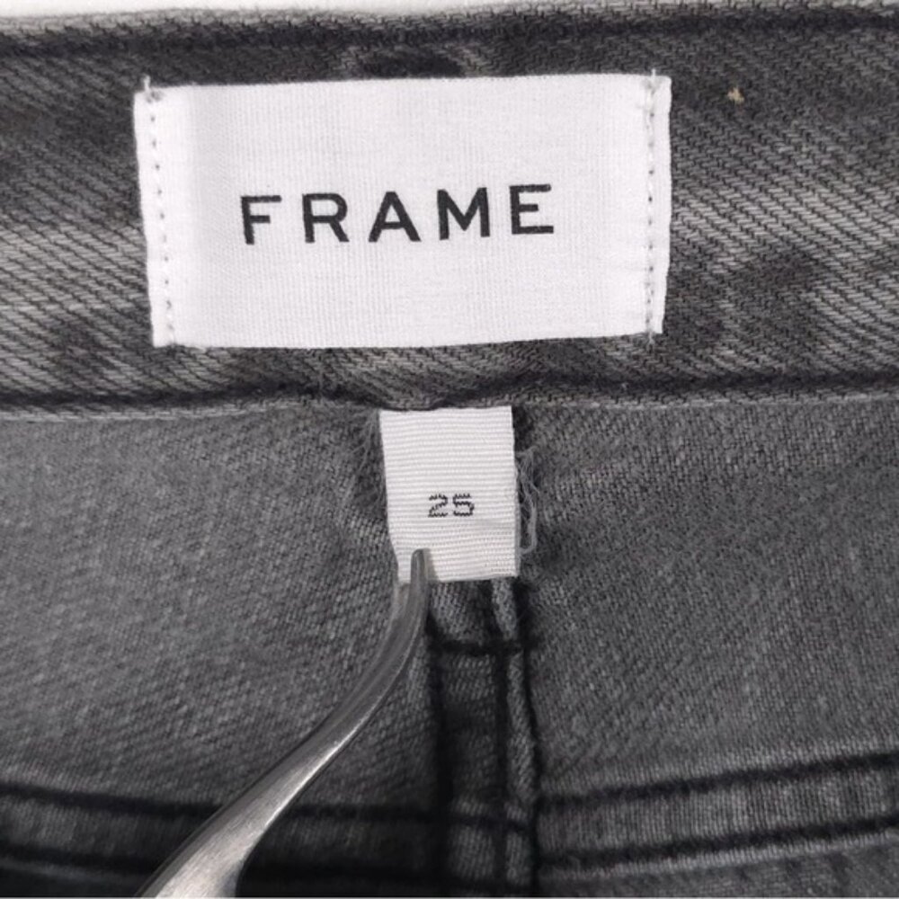 NWT FRAME LE GARÇON CROP Mid Rise Straight Fit Distressed Monsoon Jeans Size 25 - Picture 5 of 16